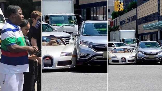 Morgan mua siêu xe Bugatti Veyron Grand Sport tại đại lý Manhattan Motorcars trước đó 30 phút, sau đó lái ra đường và bị va chạm.