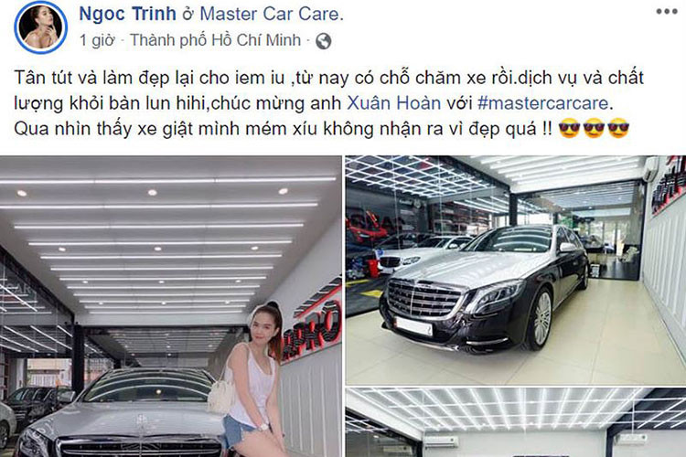 Trên trang cá nhân của mình, Ngọc Trinh không giấu niềm vui và hạnh phúc khi chứng kiến sự "lột xác" của chiếc xế yêu sau khi được tút tát lại.