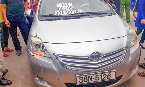 Chiếc xe gây tai nạn. Ảnh: Hoàng Dương.