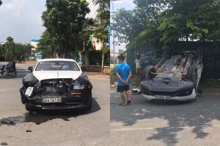 Vụ tai nạn diễn ra vào chiều ngày 11/8 đã khiến cho chiếc siêu xe sang Rolls-Royce Wraith biển số 30A-56789 hư hỏng nặng và nát đầu, trong khi Honda CR-V biển 30F-058.74 lật ngửa. Được biết, Honda CR-V vừa đăng ký biển 2 tháng thì bị tai nạn, còn Rolls-Royce Wraith xuất hiện lần đầu tiên tại Hà Nội vào hồi đầu năm 2015.