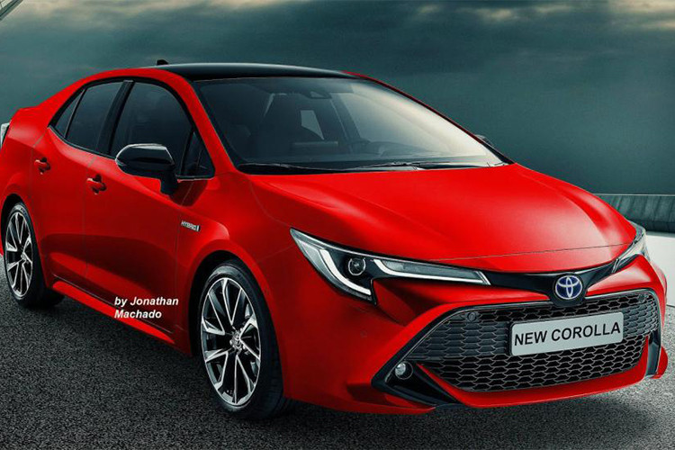 Cụm đèn pha cũng được thiết kế lại, sắc sảo tinh tế với dải đèn LED ban ngày hai tầng. Mâm xe hợp kim 5 chấu kép. Phía sau xe là ống xả nằm bên tay phải của cản sau, đồng thời cốp sau của xe nằm trên biển số cũng khác biệt so với phiên bản Corolla sedan hiện tại ở Mỹ và châu Âu.