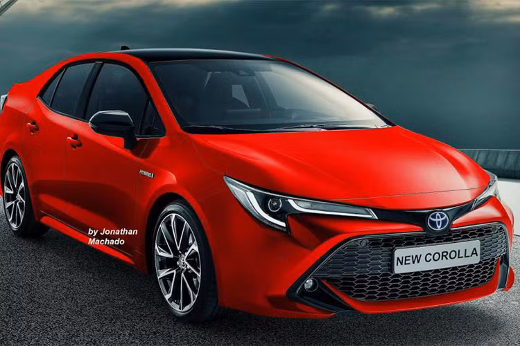 Cụm đèn pha cũng được thiết kế lại, sắc sảo tinh tế với dải đèn LED ban ngày hai tầng. Mâm xe hợp kim 5 chấu kép. Phía sau xe là ống xả nằm bên tay phải của cản sau, đồng thời cốp sau của xe nằm trên biển số cũng khác biệt so với phiên bản Corolla sedan hiện tại ở Mỹ và châu Âu.