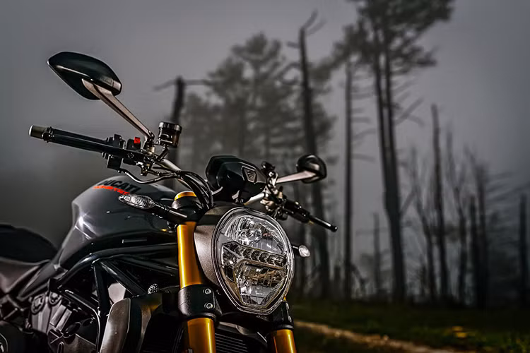 Cụ thể, Ducati Monster 1200 và 1200 S được trang bị bộ khung ống thép dạng lưới mắt cáo, hệ thống treo của xe vẫn bao gồm cặp phuộc hành trình ngược Ohlins ở trước và giảm xóc đơn dạng lò xo trụ phía sau. Đi kèm là bộ vành đúc với nan chữ Y và chắn bùn trước bằng sợi carbon.