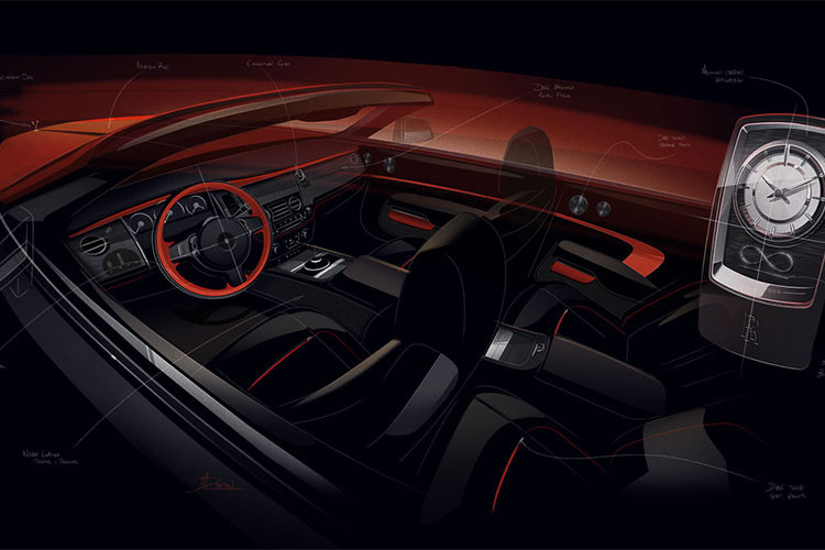 Lưới tản nhiệt của Rolls-Royce Black Badge Adamas hoàn toàn màu đen với biểu tượng Spirit of Ecstasy được làm bằng sợi carbon theo tiêu chuẩn hàng không vũ trụ. Và nó tốn đến 68 giờ chế tác tinh vi để bọc 294 lớp sợi carbon nó lên phần trụ bằng titanium.