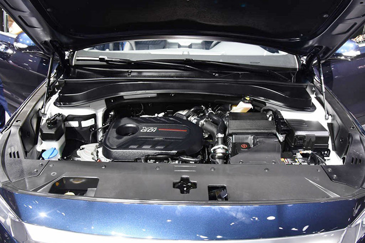 Nằm bên dưới nắp capô của Hyundai Santa Fe 2019 tại Trung Quốc là khối động cơ xăng 4 xi-lanh, tăng áp, dung tích 2.0 lít, sản sinh công suất tối đa 245 mã lực. Động cơ kết hợp với hộp số tự động 8 cấp và hệ dẫn động cầu trước hoặc 4 bánh toàn thời gian HTRAC.