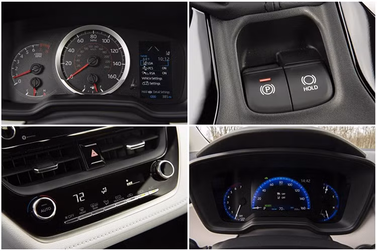 Từ phiên bản cao cấp Corolla SE sẽ được trang bị nhiều hơn với cánh gió gầm màu xám ánh kim, cánh gió sau cùng màu thân xe, bộ mâm hợp kim 18 inch, cụm ống xả kép và các điểm nhấn trang trí màu đen. Trong khi đó nội thất được bổ sung bộ ghế thể thao và vô-lăng bọc da