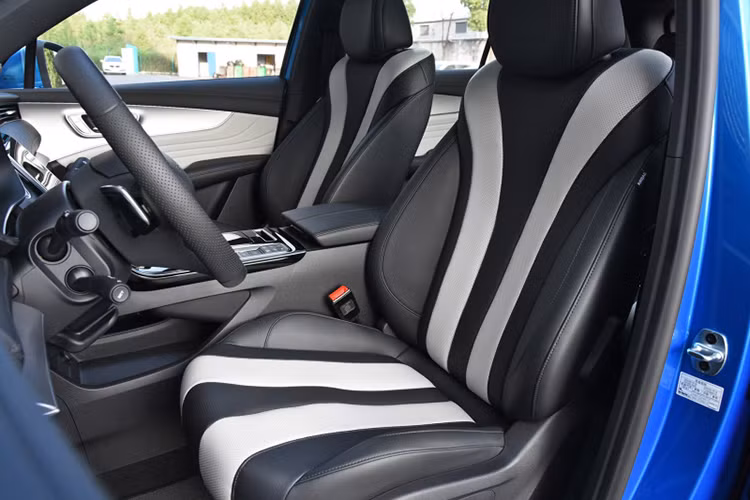 Chất liệu nội thất xe trông cũng rất đẹp mắt, thậm chí lớp da bọc trông gần giống như của Anh Quốc, và hệ thống âm thanh là lấy từ Bose. Chiếc xe còn có trang bị internet 4G và một thiết bị phát sóng WiFi. 