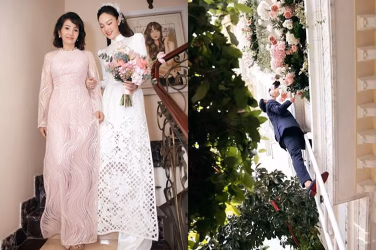 Trong đám hỏi của Minh Hằng đã xuất hiện khá nhiều nghệ sĩ, người mẫu ảnh nổi tiếng đến làm phù dâu và phù rể.