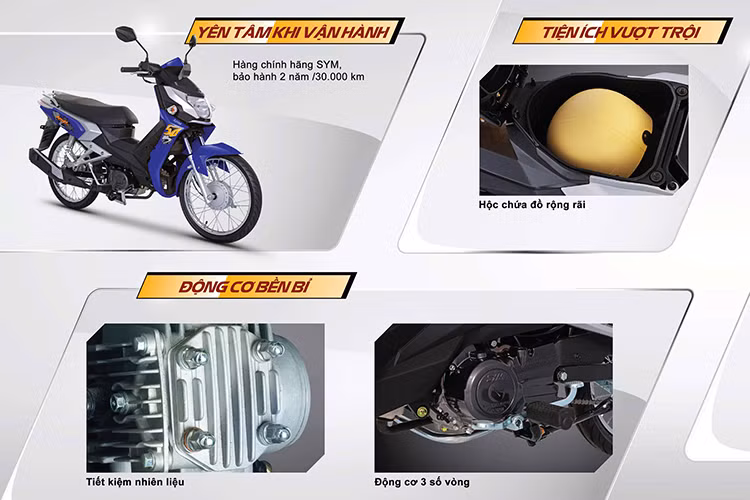 Điểm đặc biệt trên Amigo chính là việc nó sử dụng khối động cơ dung tích thực 49,5 phân khối, động cơ cho công suất cực đại 2,3 mã lực tại 7.500 vòng/phút và mô-men xoắn cực đại 2,65 Nm tại 4.000 vòng/phút. Hộp số là loại 3 cấp với cơ cấu chuyển số tương tự như những mẫu xe số phổ thông hiện nay. Xe có thể khởi động bằng đề hoặc cần đạp.