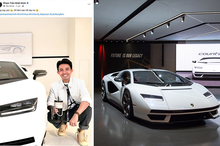  Lamborghini Countach mà Minh Nhựa "show hàng" là dòng siêu xe rất đặc biệt của hãng xe "bò tót", chiếc xe đầu tiên được ra đời từ năm 1974 đến 1990 đã nhanh chóng trở thành 1 hiện tượng lạ trong giới thiết kế xe, và đến năm 2021, hãng xe Ý đã tái sử dụng lại cái tên này cùng ký hiệu LPI 800-4, cho mẫu xe xăng lai điện dựa trên bom tấn Sian. 