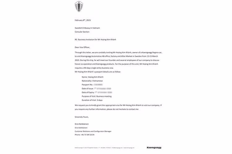 Thông tin từ phía hãng Koenigsegg cho siêu phẩm Regera của đại gia Hoàng Kim Khánh. Như vậy chiếc Koenigsegg Regera sẽ phải về lại nhà máy chính hãng để có đủ máy móc chuyên dụng nhằm bắt bệnh.