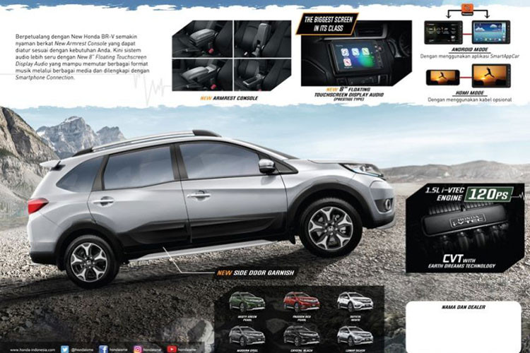 Hệ truyền động của xe không thay đổi, Honda BR-V bản nâng cấp 2019 tiếp tục sử dụng động cơ i-VTEC 1.5L sản sinh công suất 118 mã lực và mô-men xoắn cực đại 145Nm, kết hợp cùng hộp số CVT hoặc số sàn 6 cấp. Sức mạnh xe được gửi tới các bánh trước.