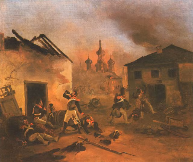 Quân Pháp mặc sức vơ vét của cải khi chiếm được Moscow.