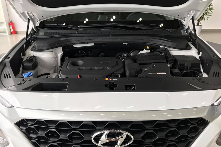 Hyundai Santa Fe 2019 tại Việt Nam sẽ được trang bị động cơ dầu 2.2L hoặc xăng 2.4L. Động cơ dầu 2.2L sản sinh công suất 202 mã lực, mô-men xoắn cực đại 441 Nm trong khi động cơ xăng 2.4L sản sinh công suất 188 mã lực và mô-men xoắn cực đại 241 Nm. Phiên bản máy dầu dùng hộp số tự động 6 cấp trong khi bản máy xăng là loại tự động 8 cấp.