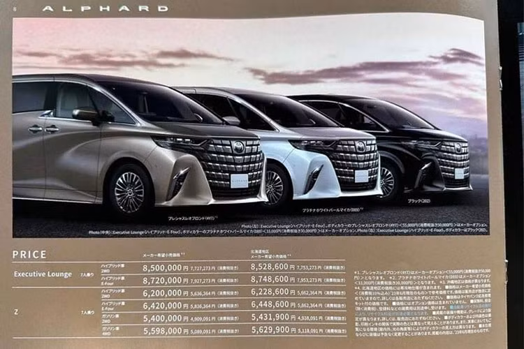 Xe có hàng loạt tính năng an toàn hiện đại như hệ thống phanh khẩn cấp tự động, hỗ trợ lái chủ động Proactive Driving Assist, đỗ xe điều khiển từ xa Advanced Park và hệ thống kiểm soát hành trình ở tốc độ thấp Advanced Drive. Mức giá xe Toyota Alphard 2024 dao động từ 4,72 - 8,72 triệu Yên (khoảng 779 triệu đến 1,44 tỷ đồng). Như vậy, đây là thế hệ đắt nhất của Toyota Alphard ở thị trường Nhật Bản từ trước đến nay.