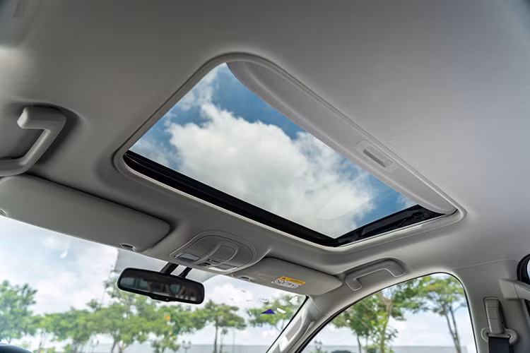 Ngoài ra còn sở hữu cửa sổ trời toàn cảnh. Hệ thống kiểm soát chân ga khi đang phanh gấp (Brake Override System. Camera lùi: Phát tín hiệu bằng âm thanh khi gặp vật cản. Cảm biến trước và sau. Khung xe RISE cấu tạo bởi vật liệu thép siêu cường có độ cứng cao. Hệ thống chống bó cứng phanh (ABS), hệ thống phân phối lực phanh điện tử (EBD), hệ thống trợ lực phanh khẩn cấp (BA), hệ thống cân bằng điện tử &amp; kiểm soát lực kéo (ASTC). Tính năng hỗ trợ xuống dốc HDC...