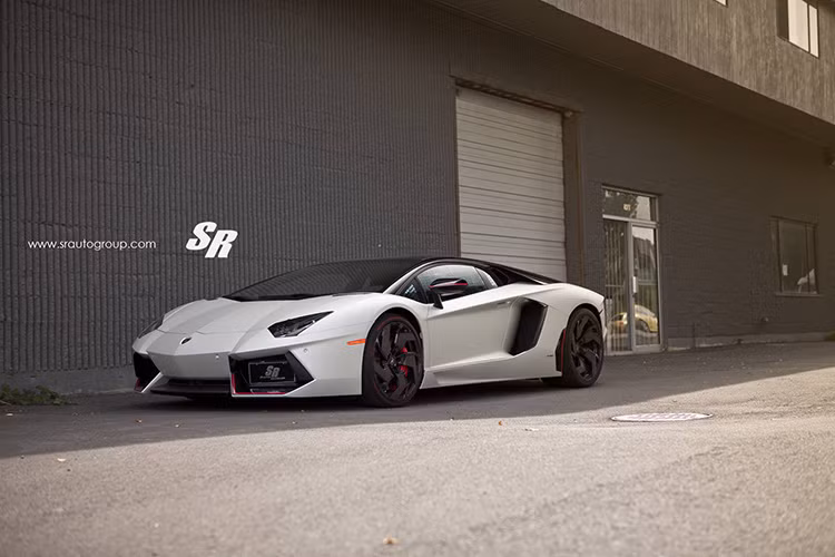 Điểm dễ nhận biết với những chiếc Aventador khác là nắp mui màu đen. Các chi tiết khác như tấm hút khí, nắp động cơ, trụ đỡ mui, gương chiếu hậu đều được hoàn thiện bằng màu đen.