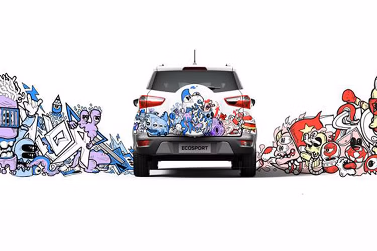 Ngoài top 10 xe Ford EcoSport trang trí đẹp nhất Việt Nam, giải bình chọn trên mạng xã hội thuộc về ý tưởng thiết kế đến từ phong cách vẽ đương đại “Doodle Art”