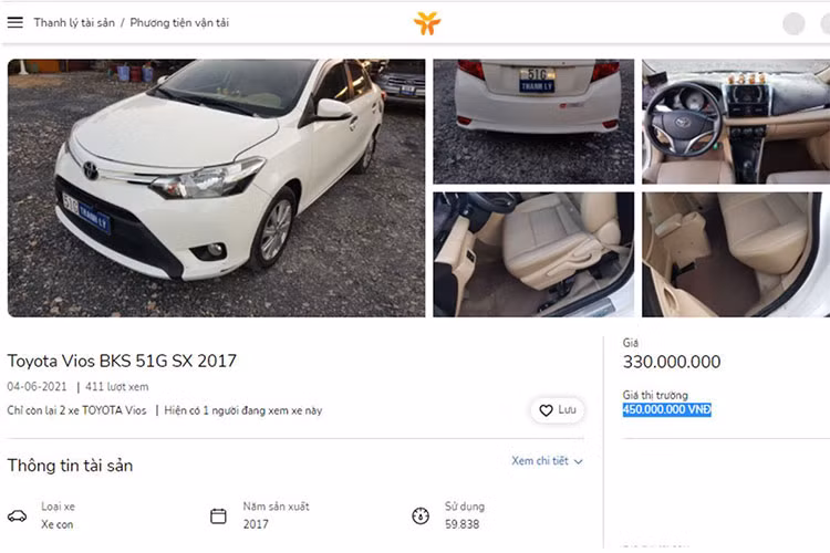 Hang loat ngan hang thanh ly oto gia re, van 