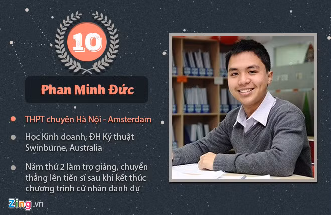 Phan Minh Đức là quán quân đầu tiên của Hà Nội. Quá trình học Kinh doanh tại ĐH Kỹ thuật Swinburne , các môn học của Đức đều đạt giỏi (từ 75-85/100 điểm) và xuất sắc (từ 85-100/100 điểm). Từ năm thứ hai, anh là trợ giảng và chuyển thẳng lên tiến sĩ sau khi kết thúc chương trình cử nhân danh dự.