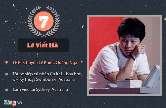 Người giành vòng nguyệt quế chung cuộc lần thứ bảy là Lê Viết Hà (THPT chuyên Lê Khiết, Quảng Ngãi). Tốt nghiệp cử nhân Cơ khí, Khoa học tại ĐH Kỹ thuật Swinburne, anh làm việc tại Sydney (Australia).