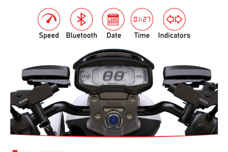 Mọi thứ về mẫu xe 3 bánh mới của Leaf Energy đều rất thân thiện với người dùng. Một nút nhấn start/stop mô tơ lớn được đặt ngay giữa, trong khi màn hình LCD lớn có đèn nền và tích hợp sẵn Bluetooth, do vậy bạn có thể dễ dàng kết nối với điện thoại thông minh của mình.