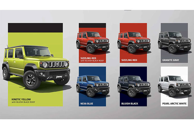 Suzuki Jimny 5 cửa vốn được phát triển đặc biệt dành cho thị trường Ấn Độ - tính đến thời điểm cuối tháng 5/2023, đã có hơn 30.000 khách hàng đặt cọc mua xe dù chưa được công bố giá bán. Đây cũng là thị trường đầu tiên trên thế giới đón nhận mẫu xe này. Ở những thị trường khác, Suzuki Jimny chỉ có 3 cửa. 