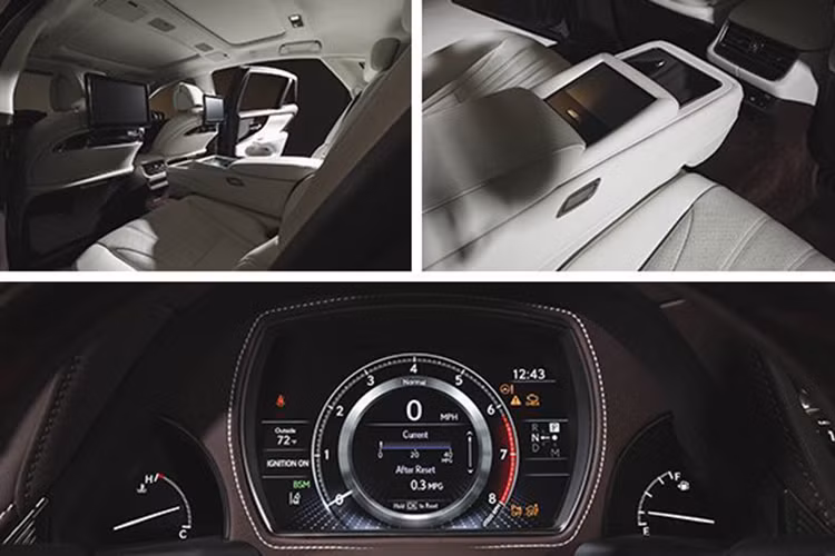 Bên trong xe cũng sẽ có ghế trước chỉnh điện 28 hướng tùy chọn, ghế sau ngả 48 độ, màn hình trung tâm 12,3 inch và màn hình hiển thị thông tin trên kính chắn gió 24 inch lớn nhất thế giới, dàn âm thanh vòm 3D Mark Levinson với loa tích hợp vào trần xe cũng là một trang bị không thể thiếu.