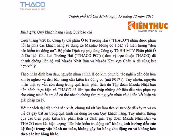 Truong Hai tra loi chinh thuc ve 