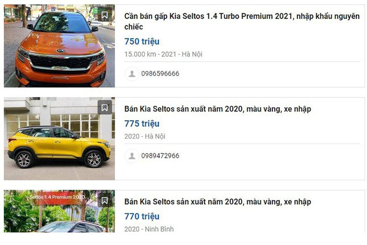 Giá bán KIA Seltos đã qua sử dụng nằm trong khoảng từ 650 – 825 triệu đồng, tức cao hơn hẳn giá niêm yết xe mới (639 – 759 triệu đồng). Thực tế này hoàn toàn dễ hiểu khi Seltos mới đang khan hàng, những chiếc xe “siêu lướt” vì thế được đà làm giá. Có thể chính vì thực tế này mà Seltos trở nên kém hấp dẫn hơn EcoSport trên sàn xe cũ. 