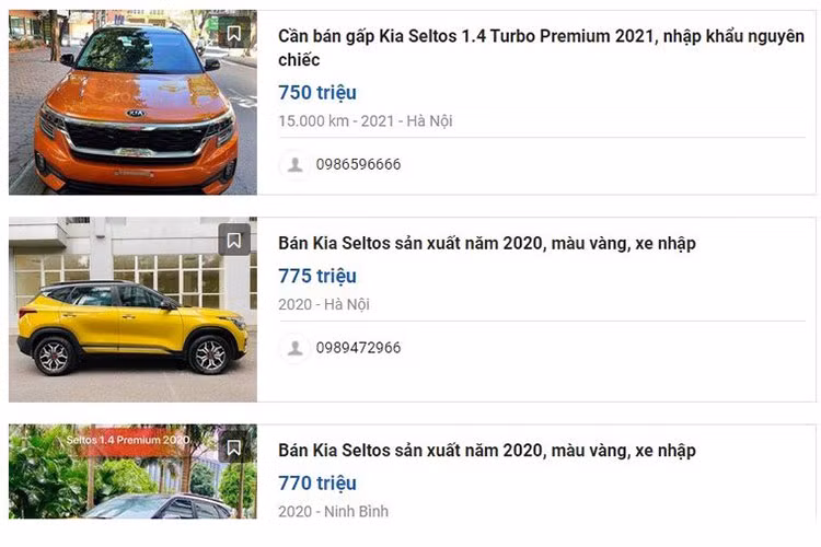 Giá bán KIA Seltos đã qua sử dụng nằm trong khoảng từ 650 – 825 triệu đồng, tức cao hơn hẳn giá niêm yết xe mới (639 – 759 triệu đồng). Thực tế này hoàn toàn dễ hiểu khi Seltos mới đang khan hàng, những chiếc xe “siêu lướt” vì thế được đà làm giá. Có thể chính vì thực tế này mà Seltos trở nên kém hấp dẫn hơn EcoSport trên sàn xe cũ. 