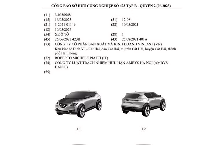 VinFast Viet Nam dang ky bao ho xe moi, co the se la VF5 Plus?