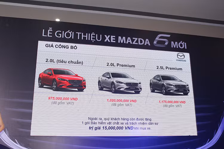 Mazda6 2017 sẽ cạnh tranh chủ yếu với Toyota Camry, Hyundai Sonata và Honda Accord. Tính trong 11 tháng đầu năm 2016, Vina Mazda đã bán được 2.655 xe Mazda 6, bằng hơn 60% của Camry, mẫu xe dẫn đầu phân khúc sedan cỡ lớn tại thị trường xe Việt Nam.
