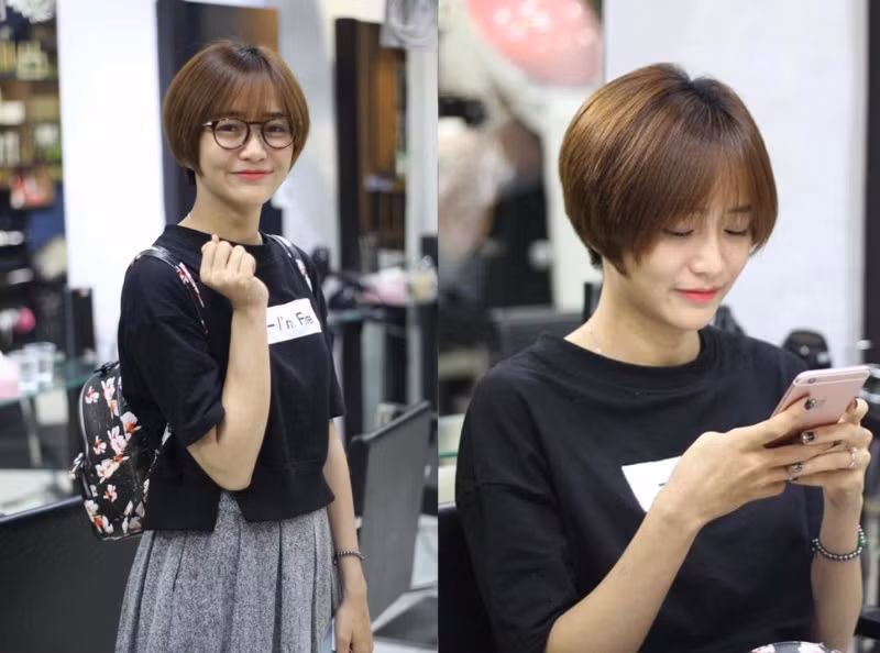 Nhiều người thường nghĩ, tóc ngắn pixie khiến gương mặt trở nên tròn trịa hơn. Nhưng không, đây là kiểu tóc giúp thon gọn khuôn mặt cực kỳ hiệu quả.