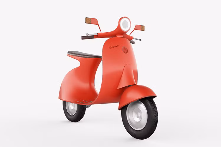 Toàn bộ phần vỏ xe Vespampère được khuôn thành khối mịn màng làm nổi bật lên thiết kế khung xe, động cơ điện của chiếc xe được thiết kế đặt gọn gàng hơn với loại động cơ xăng truyền thống của Vespa hiện nay.