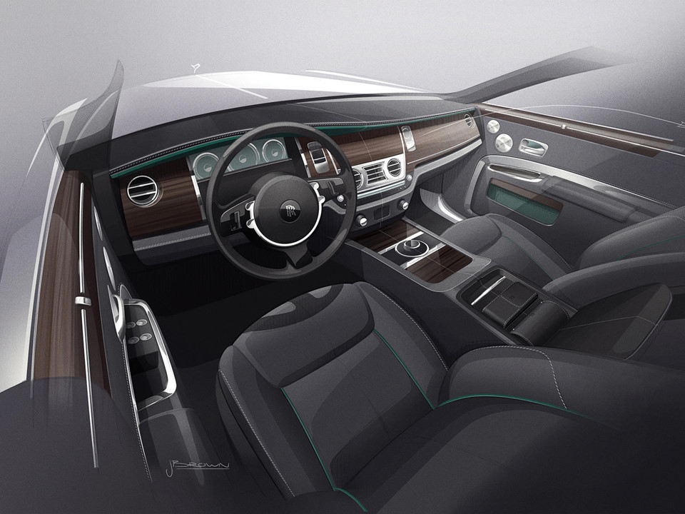 Bên trong ca-bin, hãng xe sang Rolls-Royce đã sử dụng những vật liệu thượng hạng nhất cho khoang nội thất của chiếc xe phiên bản kỷ niệm này như các chi tiết bằng da Forest Green và gỗ sồi Tudor cao tuổi.