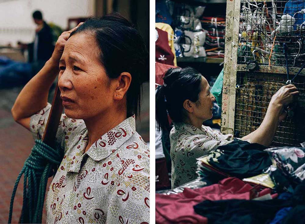 Bà Lê Thị Hường (50 tuổi) từ Nam Định đến Hà Nội làm công việc này cũng gần chục năm. Bà chia sẻ: “Ở quê làm không đủ ăn nên tôi với chồng nhận bốc vác hàng ở đây. Có ngày tôi kiếm được vài ba trăm nghìn đồng. Hôm không có ai thuê bốc hàng, tôi đi dọn hàng thuê cho một chủ tiệm được công 30.000 đồng. Ban đêm tôi cũng đi bốc hàng ở chợ Long Biên”.