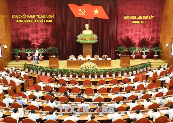 Toàn cảnh phiên thảo luận Đề án cải cách chính sách tiền lương. Ảnh: Trí Dũng/TTXVN