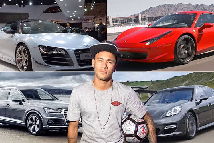 Danh sách các mẫu siêu xe của Neymar đáng chú ý có cặp đôi mui trần "hàng hiếm" là Ferrari 458 Spider và Audi R8 V10 Spyder. Tuy nhiên, đắt giá nhất trong bộ sưu tập siêu xe của Neymar chính là chiếc Maserati MC12 có giá bán xuất xưởng hơn nửa triệu USD.