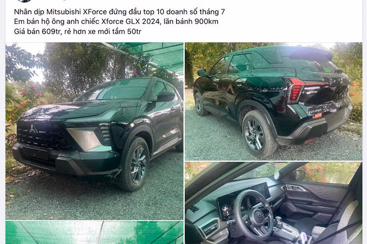 Cụ thể, theo thông tin đăng tải trên sàn xe cũ, chiếc Mitsubishi Xforce GLX 2024 ngoại thất màu đen, odo 900 km đang được chủ nhân chào giá 609 triệu đồng. Đáng chú ý, đây chưa phải là mức giá cuối cùng vì người bán "còn thương lượng thêm cho khách thiện chí."