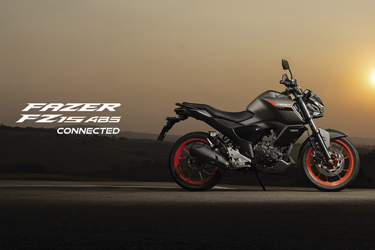 Mẫu xe môtô Yamaha Fazer FZ25 Connected được cung cấp với bốn màu – Branco Cristal, Magma Red, Racing Blue và Titanium Grey. Chỉ có bản màu trắng Branco Cristal có bánh xe màu vàng.