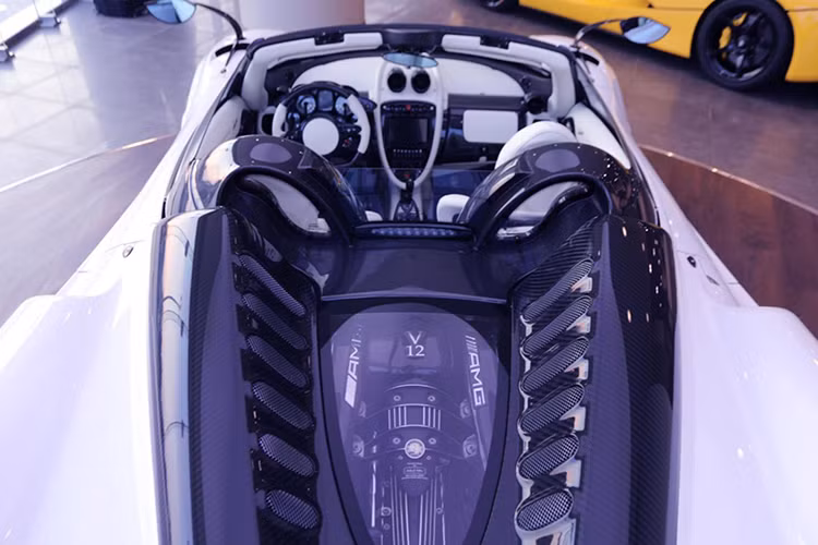 Gần đây nhất, 1 chiếc Pagani Huayra mui trần lộ diện trên mạng xã hội mang tên gọi Pagani Huayra Roadster Gyrfalcon được lấy cảm hứng từ loài chim ưng hung dữ nhất. Ngoại thất xe mang màu sơn trắng nhám với các đường kẻ màu vàng.