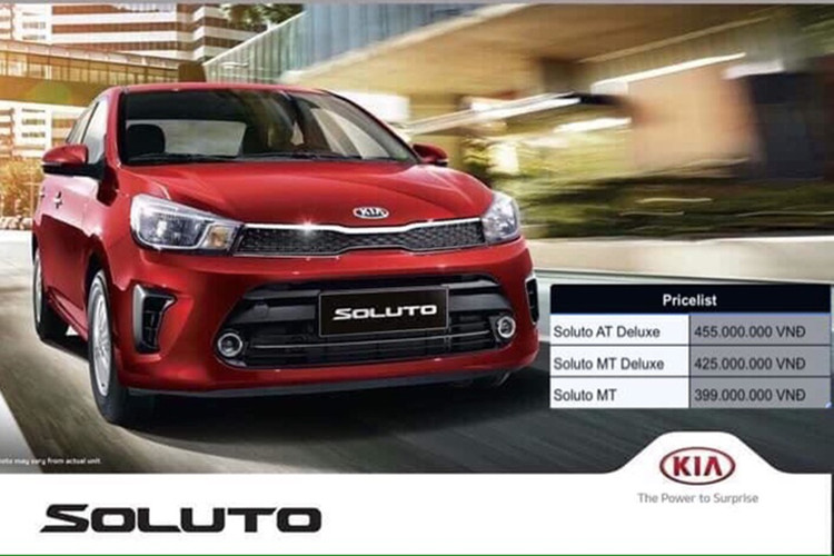 Kia Soluto 2019 có kích thước tổng thể dài x rộng x cao lần lượt 4.300 x 1.700 x 1.460 (mm). Chiều dài cơ sở 2.570 mm và khoảng sáng gầm xe 150 mm. Khoang hành lý có dung tích 475 lít. Thiết kế của Kia Soluto mang nhiều nét tương đồng với mẫu xe anh em Rio - vốn đã ngừng bán tại Việt Nam bấy lâu.