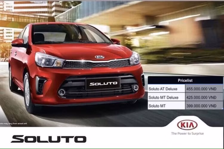 Kia Soluto 2019 có kích thước tổng thể dài x rộng x cao lần lượt 4.300 x 1.700 x 1.460 (mm). Chiều dài cơ sở 2.570 mm và khoảng sáng gầm xe 150 mm. Khoang hành lý có dung tích 475 lít. Thiết kế của Kia Soluto mang nhiều nét tương đồng với mẫu xe anh em Rio - vốn đã ngừng bán tại Việt Nam bấy lâu.