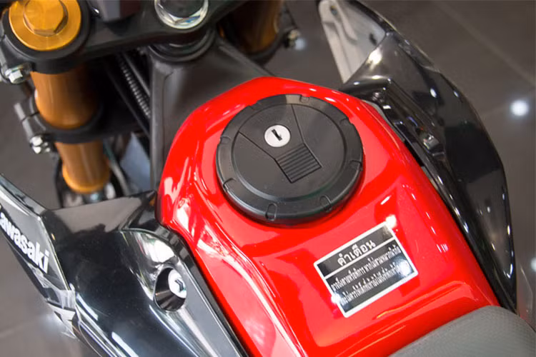 Hai bên thân xe không có quá nhiều chi tiết rườm rà, do nó được thiết kế rút gọn nhằm sử dụng đa dạng địa hình. Thân xe chỉ có phần yếm nhỏ được thiết kế góc cạnh bắt chặt vào bình xăng có dung tích 6,9 lít.