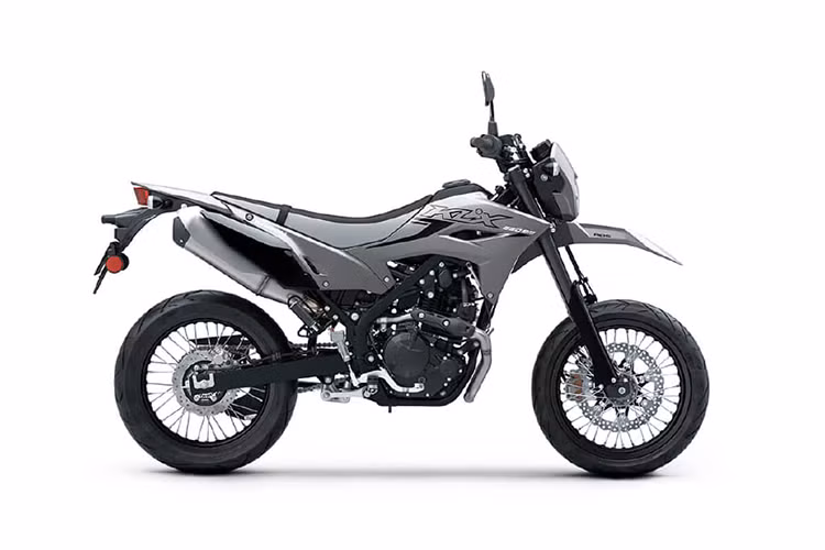 Mẫu xe cào cào Kawasaki KLX 230 SM 2024 vẫn được trang bị bộ vành căm 17inch thay vì cặp vành trước sau 21/18inch. Bên cạnh đó, đường kính đĩa phanh trước trên bản SM có kích thước 300mm lớn hơn so với bản S.