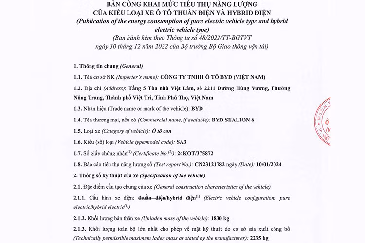 Trước đó, vào đầu tháng 10/2024, đại diện BYD Việt Nam đã chia sẻ về kế hoạch nhập khẩu và phân phối các mẫu xe hybrid cắm sạc (plug-in hybrid - PHEV) tại thị trường Việt. Tuy nhiên, hãng vẫn chưa có thông báo chính thức.