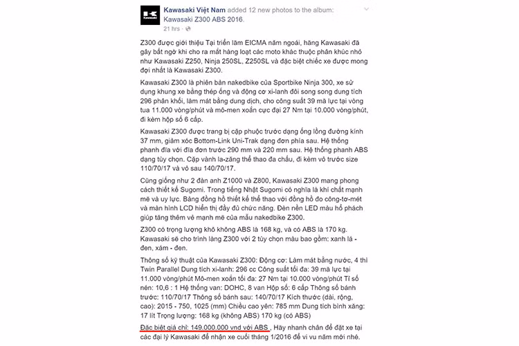 Thông tin từ fanpage này chỉ là "tin vịt".