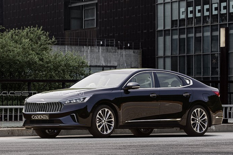 Đúng với phong cách thường thấy, mẫu sedan hạng sang Kia K7 2020 vẫn sở hữu form dáng sedan lai coupe với phần mui sau được làm vát nhẹ xuống đuôi tạo cảm giác thể thao và cá tính hơn. Cụm đèn hậu với dải đèn Led chạy xuyên suốt đuôi xe, đúng với phong cách thiết kế ngày nay. Bên dưới là cặp ống xả kép mạ chrome đặt gọn gàng hai bên hông xe.