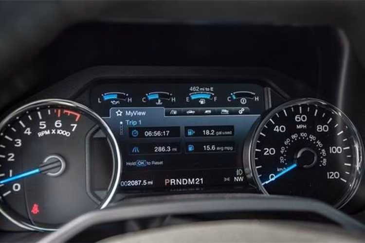 Được xếp cao hơn 2 bản trang bị Platinum và King Ranch trong “gia phả” dòng xe bán tải đình đám Ford, F-150 Limited sở hữu tất cả những tính năng đáng mơ ước; hệ thống hỗ trợ dẫn đường, hỗ trợ lùi xe nhờ hệ thống camera 360. 4 camera đặt ở phía trước, điều hòa 2 vùng tự động...